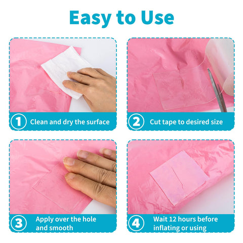 Eiszhjk inflatable patch kit works on air beds, tents, and bounce houses.