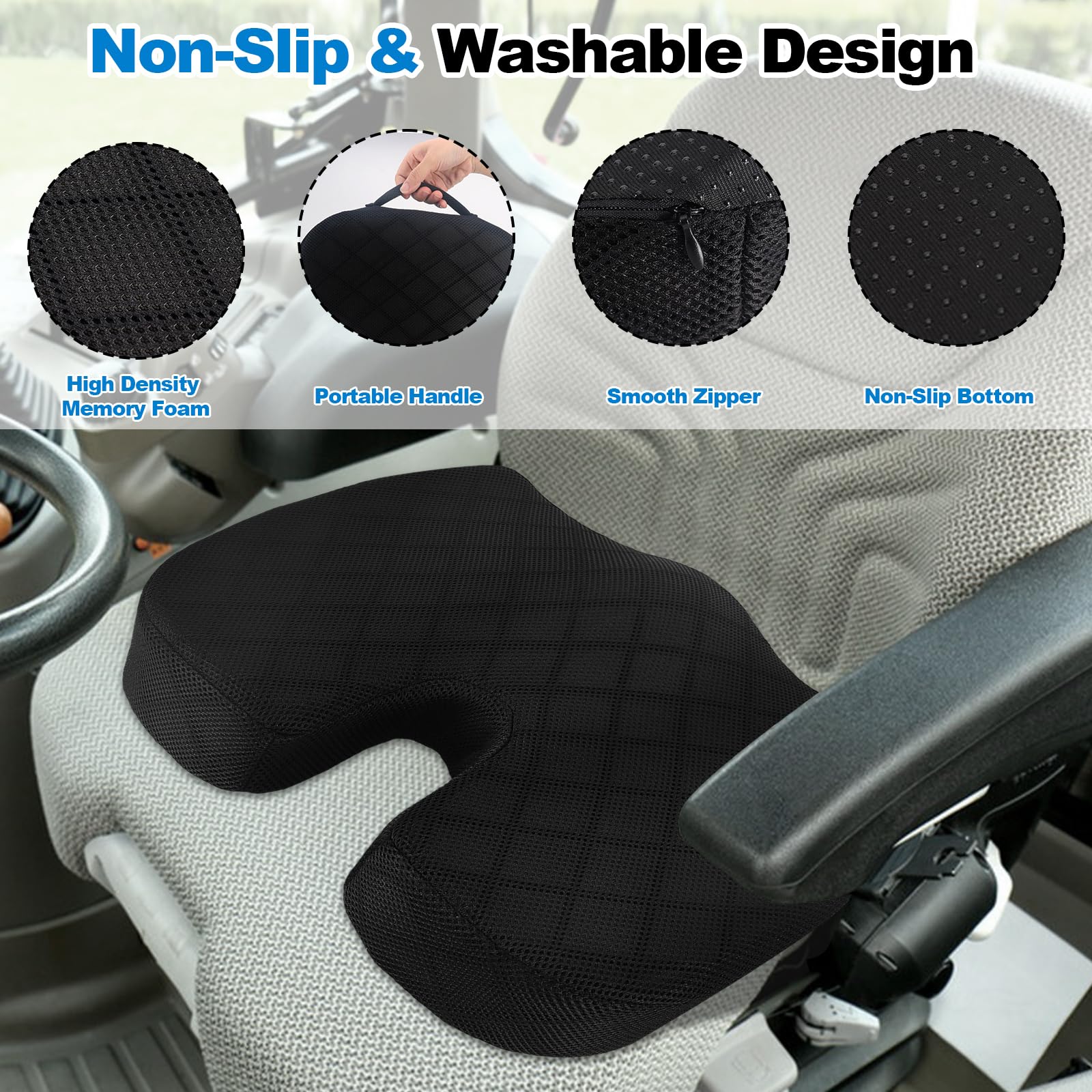Eiszhjk non-slip, washable cover seat pad for stable, easy-to-clean use.