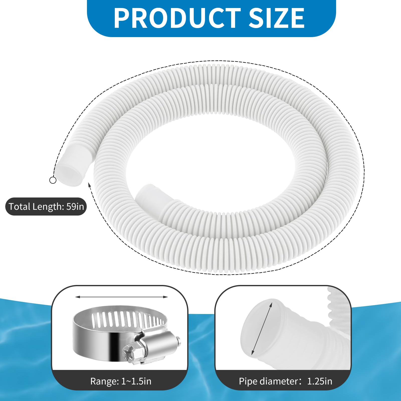Hose compatibility with various pool filter systems including skimmers