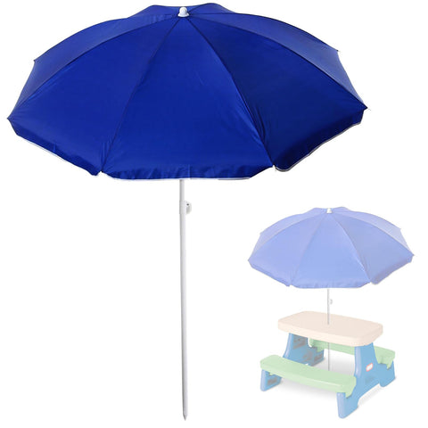 Eiszhjk 70-inch umbrella fits Little Tikes tables for shaded family picnics.