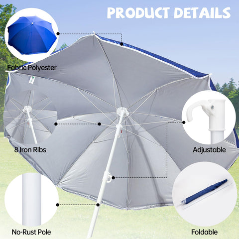 Eiszhjk foldable, lightweight umbrella design ideal for beach or campsite transport.