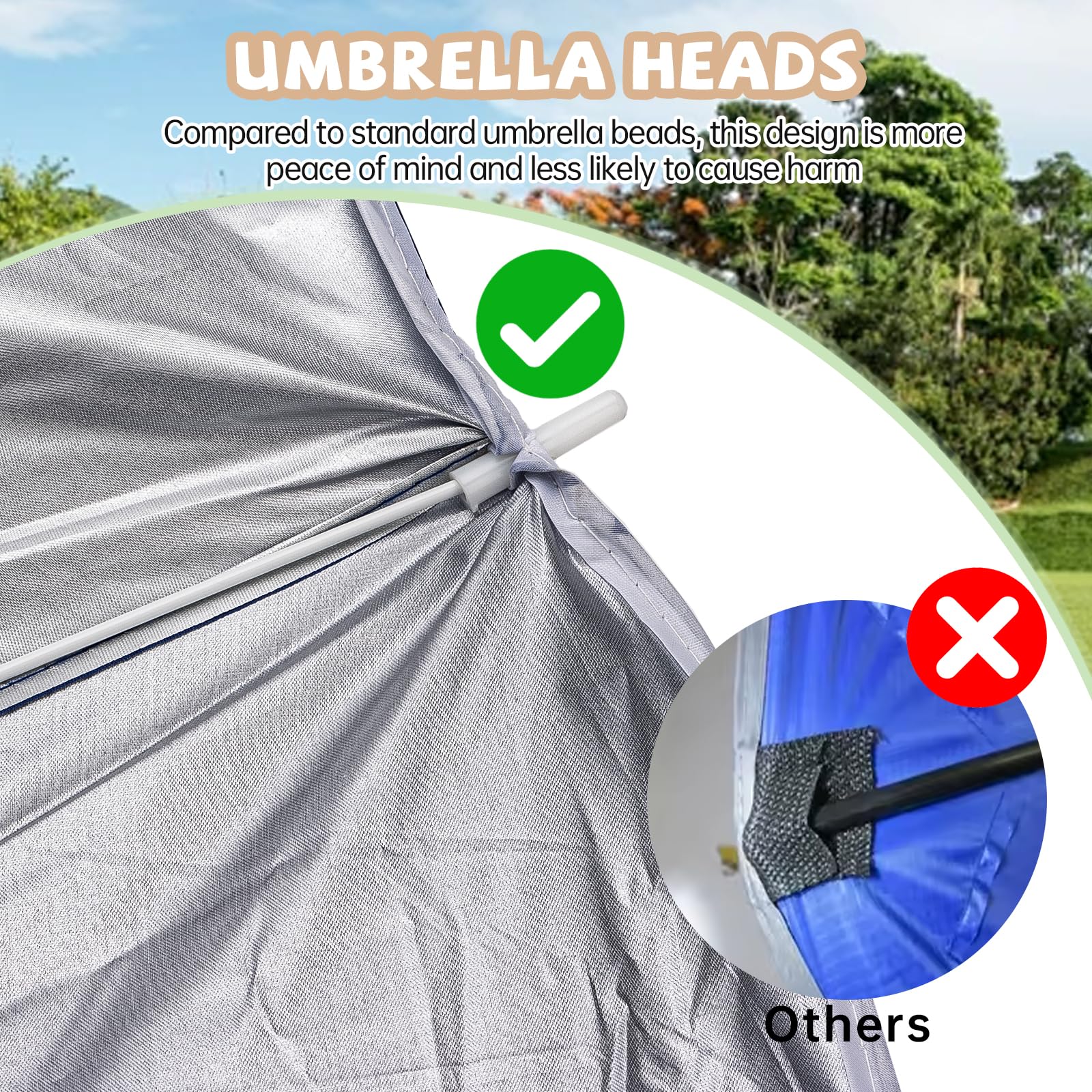 Eiszhjk umbrella with sturdy metal ribs provides lasting support in breezy conditions.