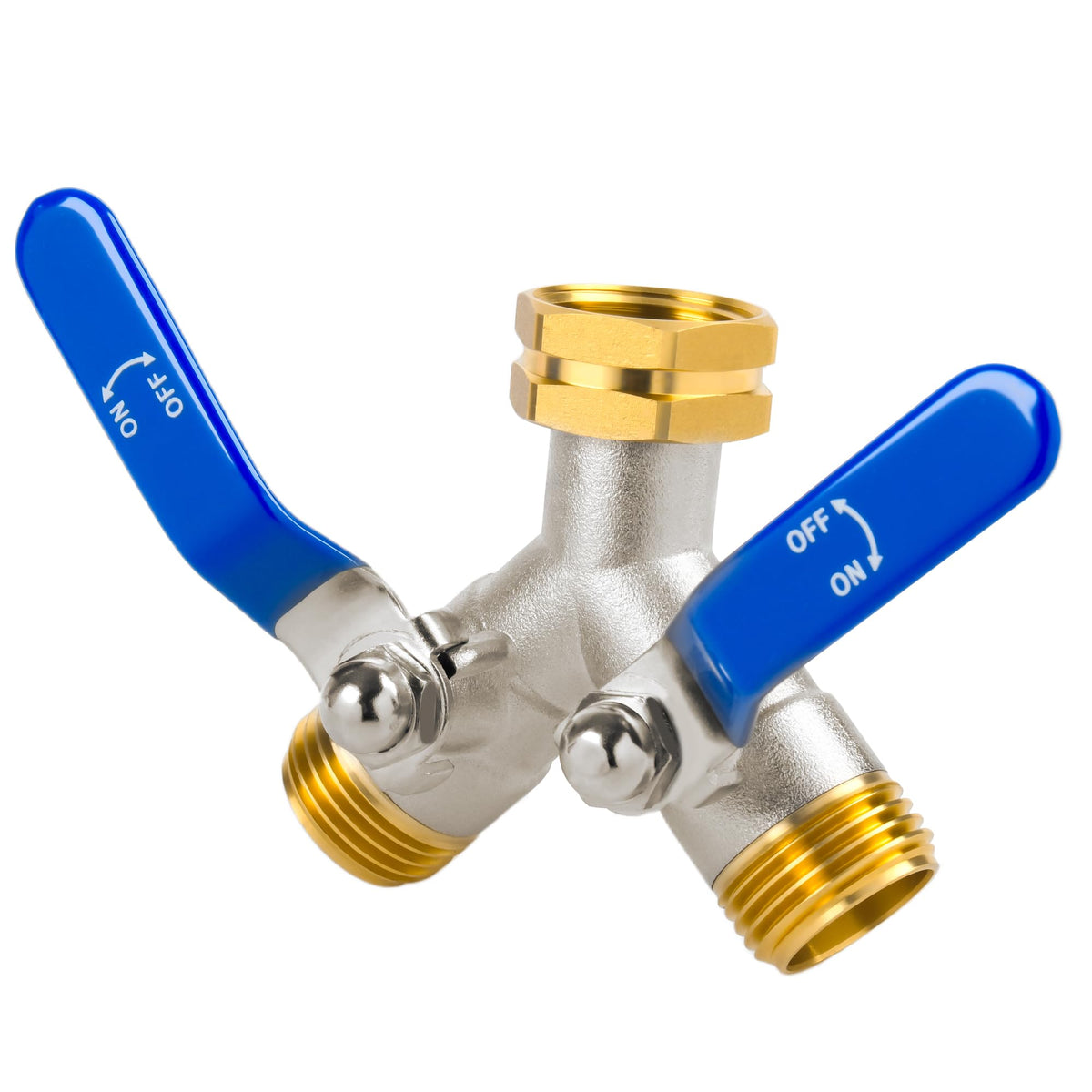 EJW hose splitter with extended handle for easy one-finger operation