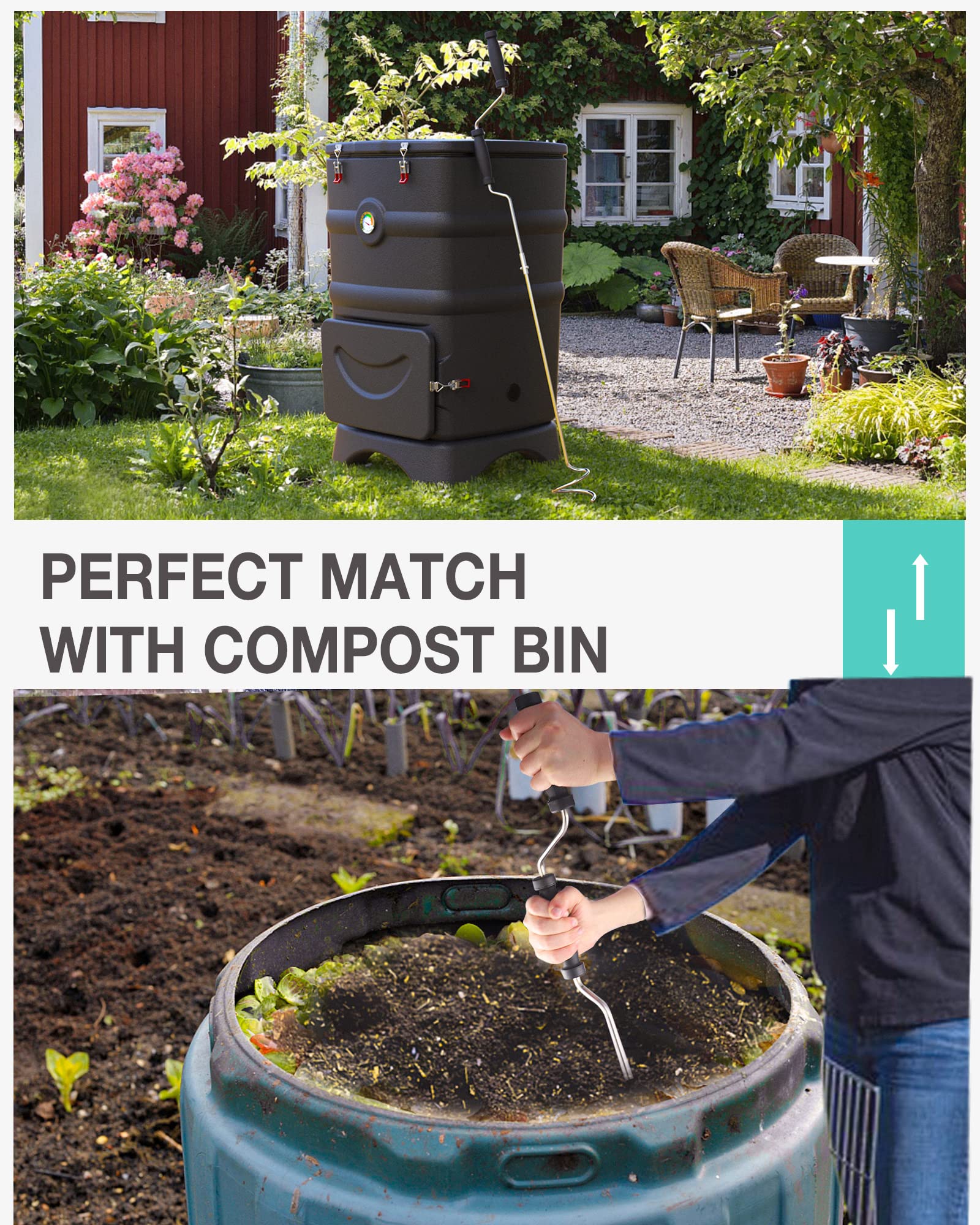EJWOX rust-proof stainless steel construction for durable composting tool