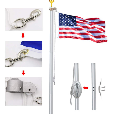 EKEV flag pole ball top gold 3-inch adds a refined finial.