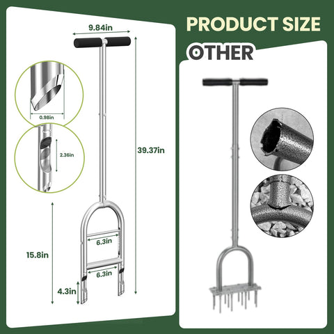 EKIORI cushioned T-grip offers comfortable control during long aeration sessions.