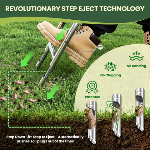 EKIORI heavy-duty steel construction resists bending for durable lawn care sessions.