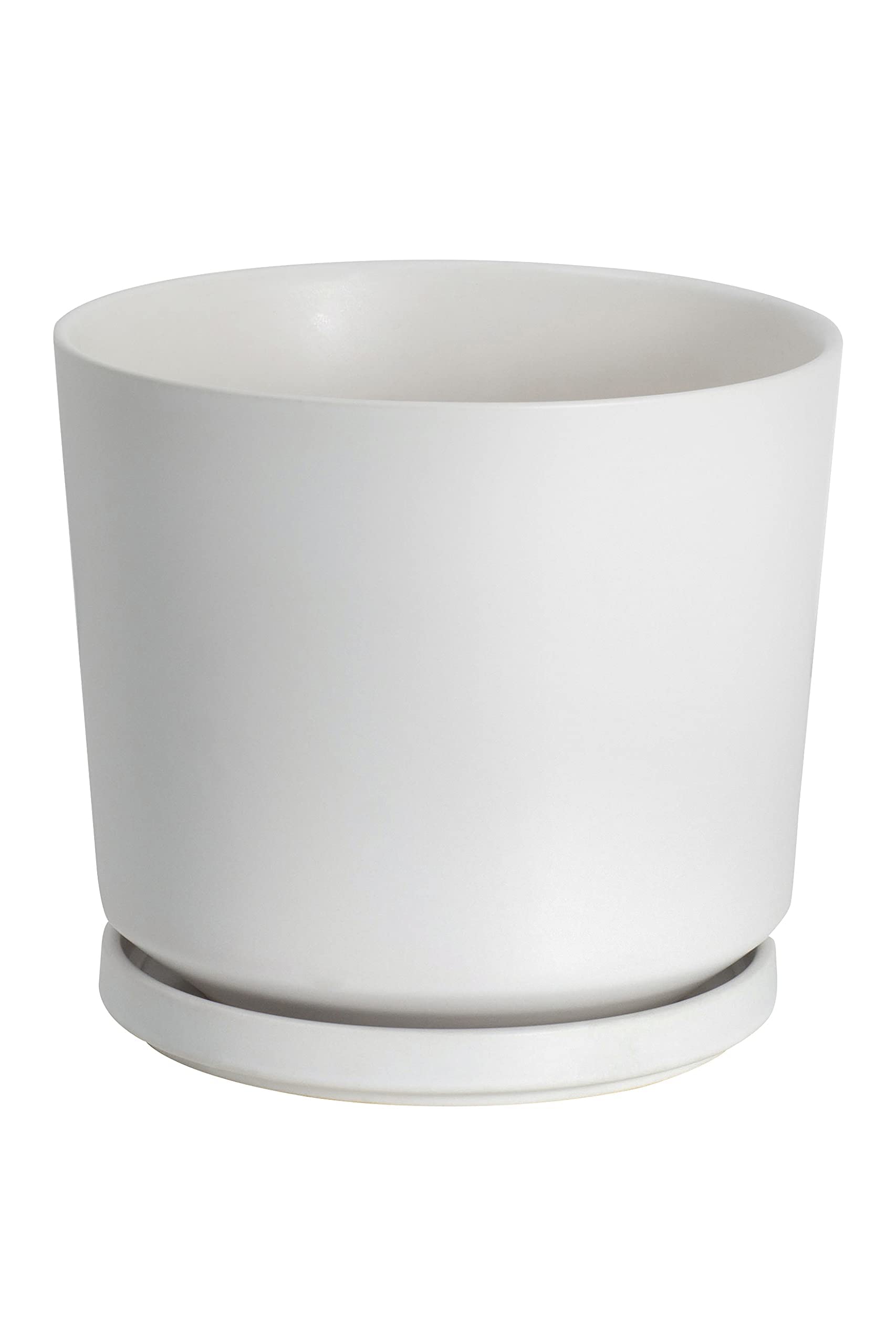 Ekirlin 7 inch plant pot with drain hole and saucer for tidy indoor watering