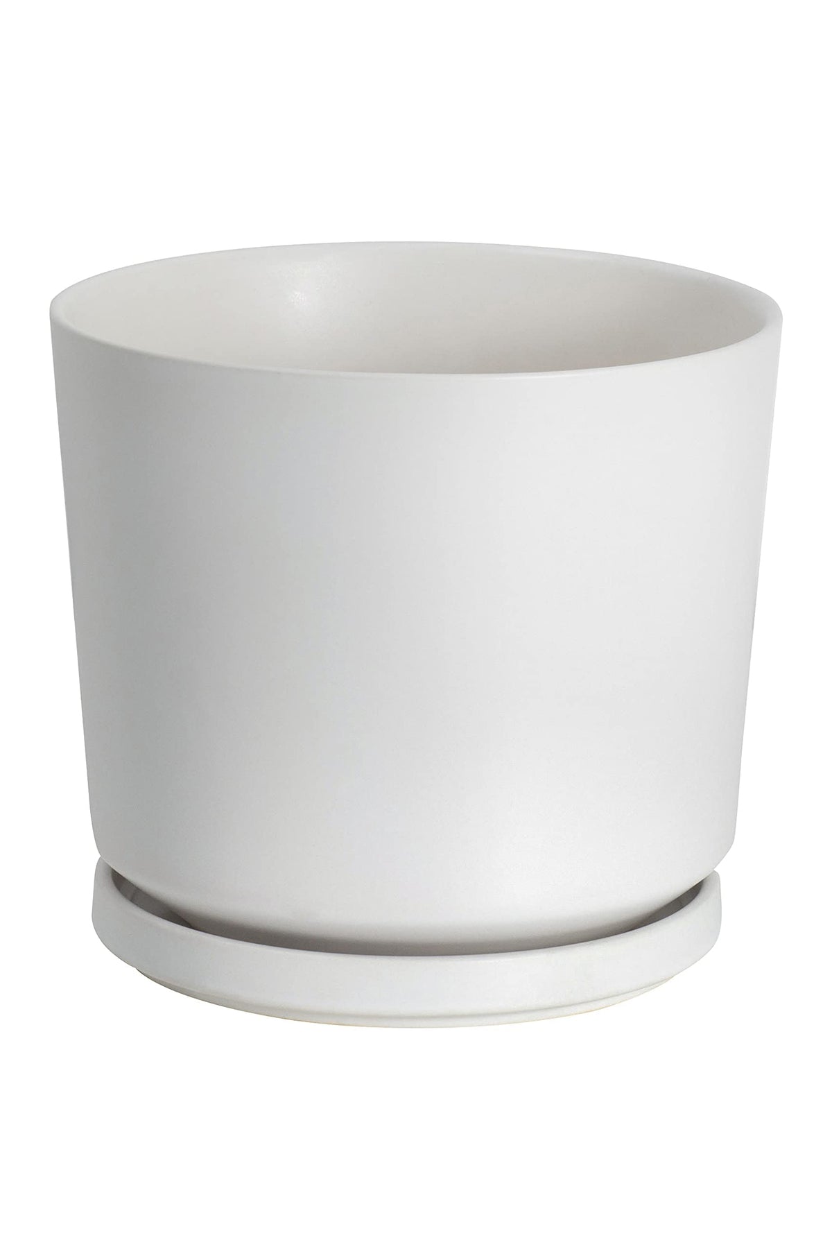 Ekirlin 7 inch plant pot with drain hole and saucer for tidy indoor watering
