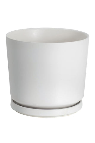 Ekirlin 7 inch plant pot with drain hole and saucer for tidy indoor watering