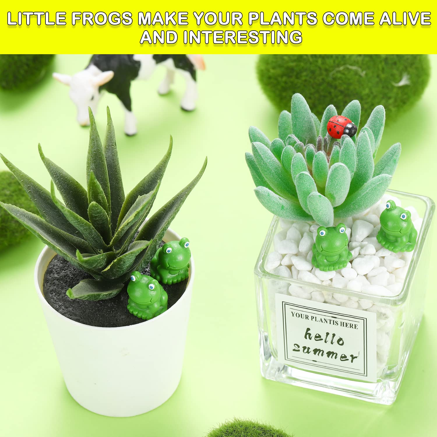 EKisemio fairy garden frogs brightening a miniature landscape