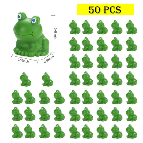 EKisemio green frog figurine ideal for terrariums and mini displays.