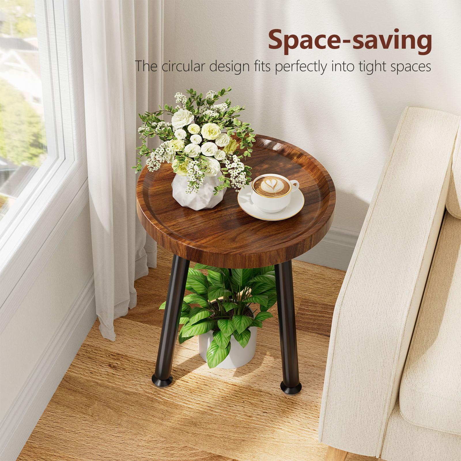 Ekisemio home office setup showing the unit as a lightweight side table.