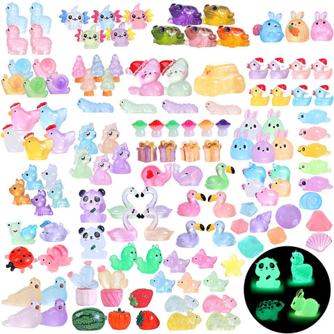 EKisemio luminous duck figurine glows softly for magical fairy garden scenes.