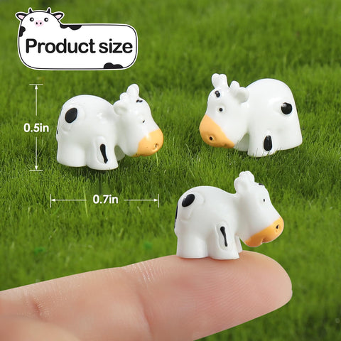 EKisemio resin mini cows figures for fairy gardens, bringing charming details to containers.
