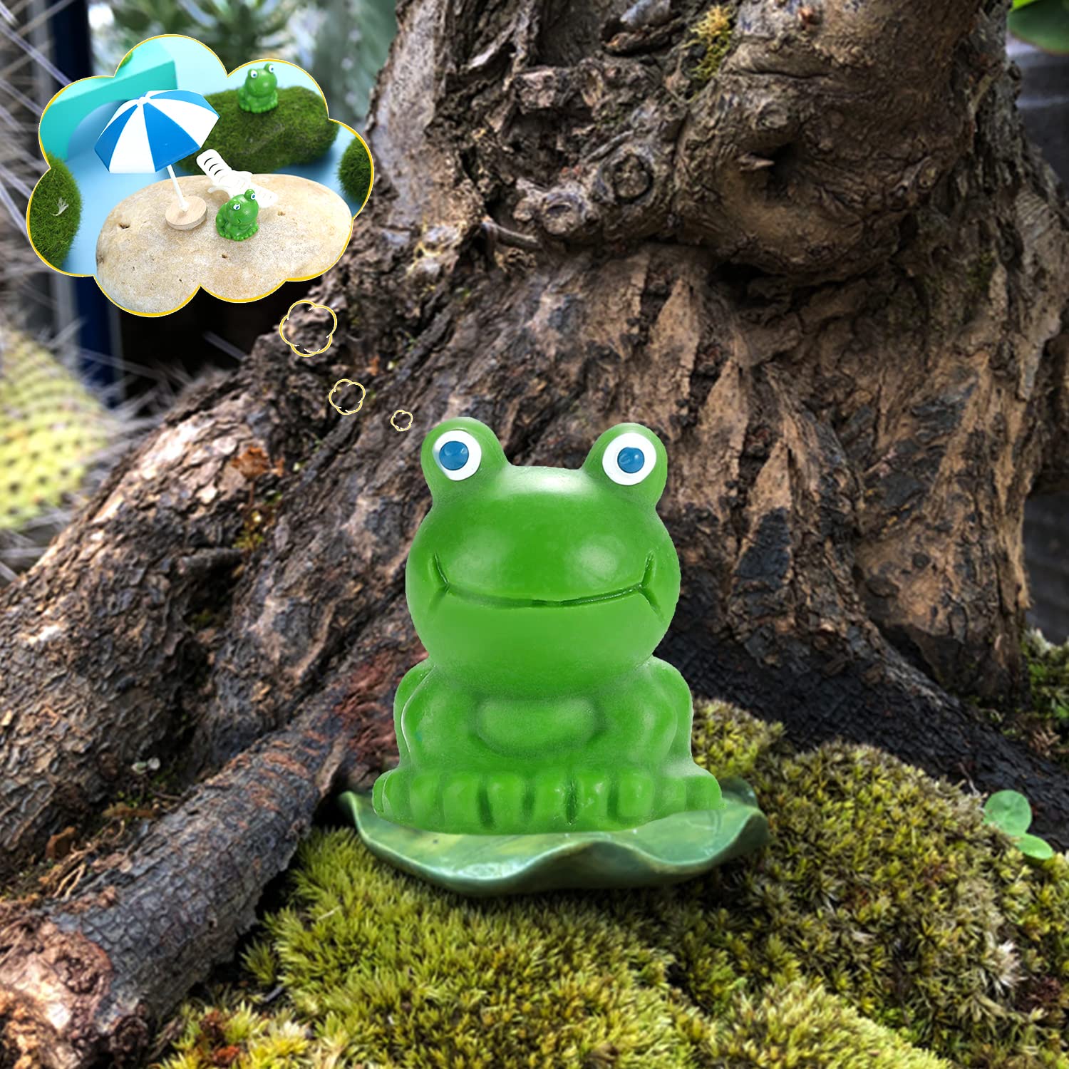EKisemio small frog accents brighten terrariums and dollhouse displays.