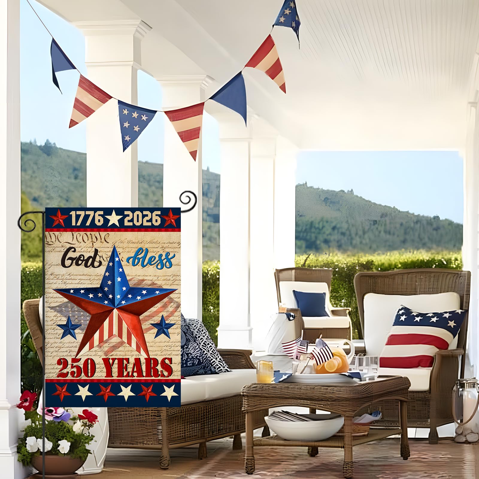 EKOREST 12x18-inch US garden flag designed for outdoor display and easy placement.