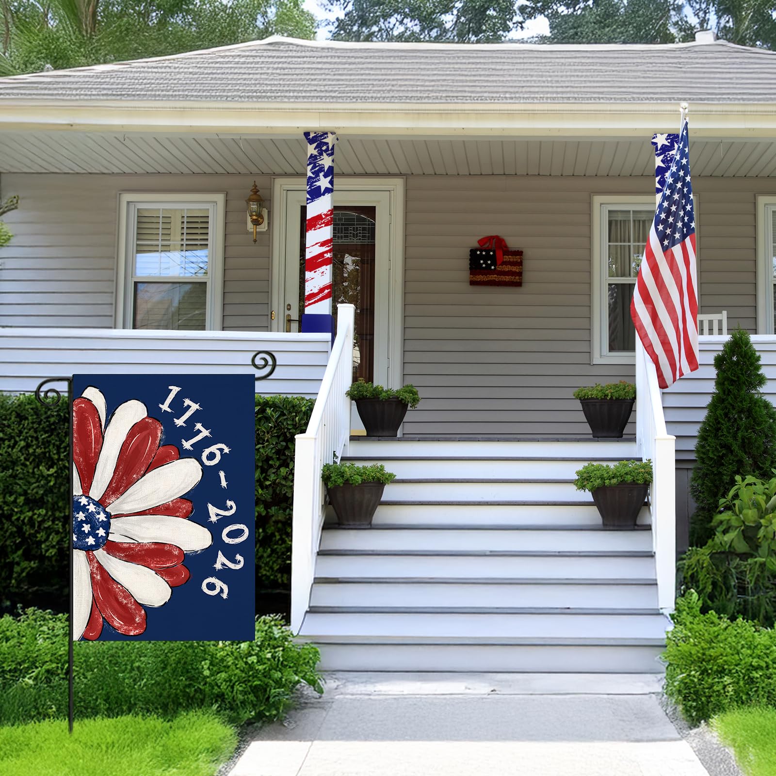 EKOREST 1776-2026 double-sided flag adds visibility for patriotic spaces.