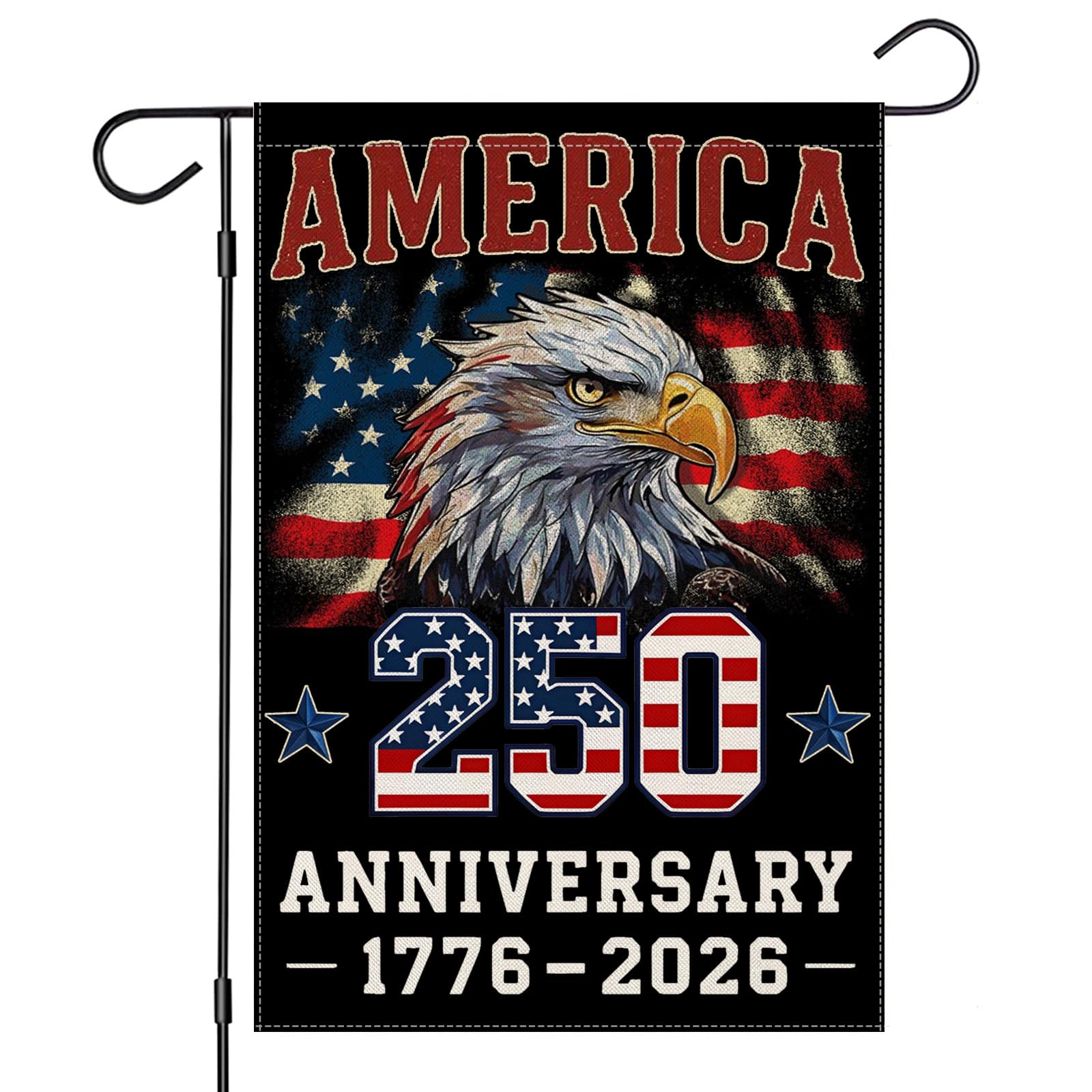 EKOREST 250th anniversary garden flag with Bald Eagle, ideal for outdoor yard decor