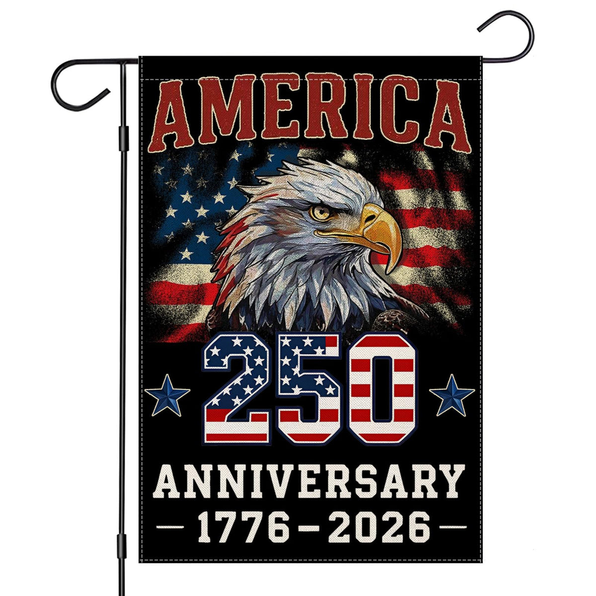 EKOREST 250th anniversary garden flag with Bald Eagle, ideal for outdoor yard decor