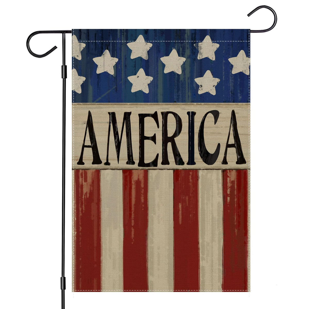 EKOREST 4th of July garden flag on a porch, bright and double-sided for festive yard display.