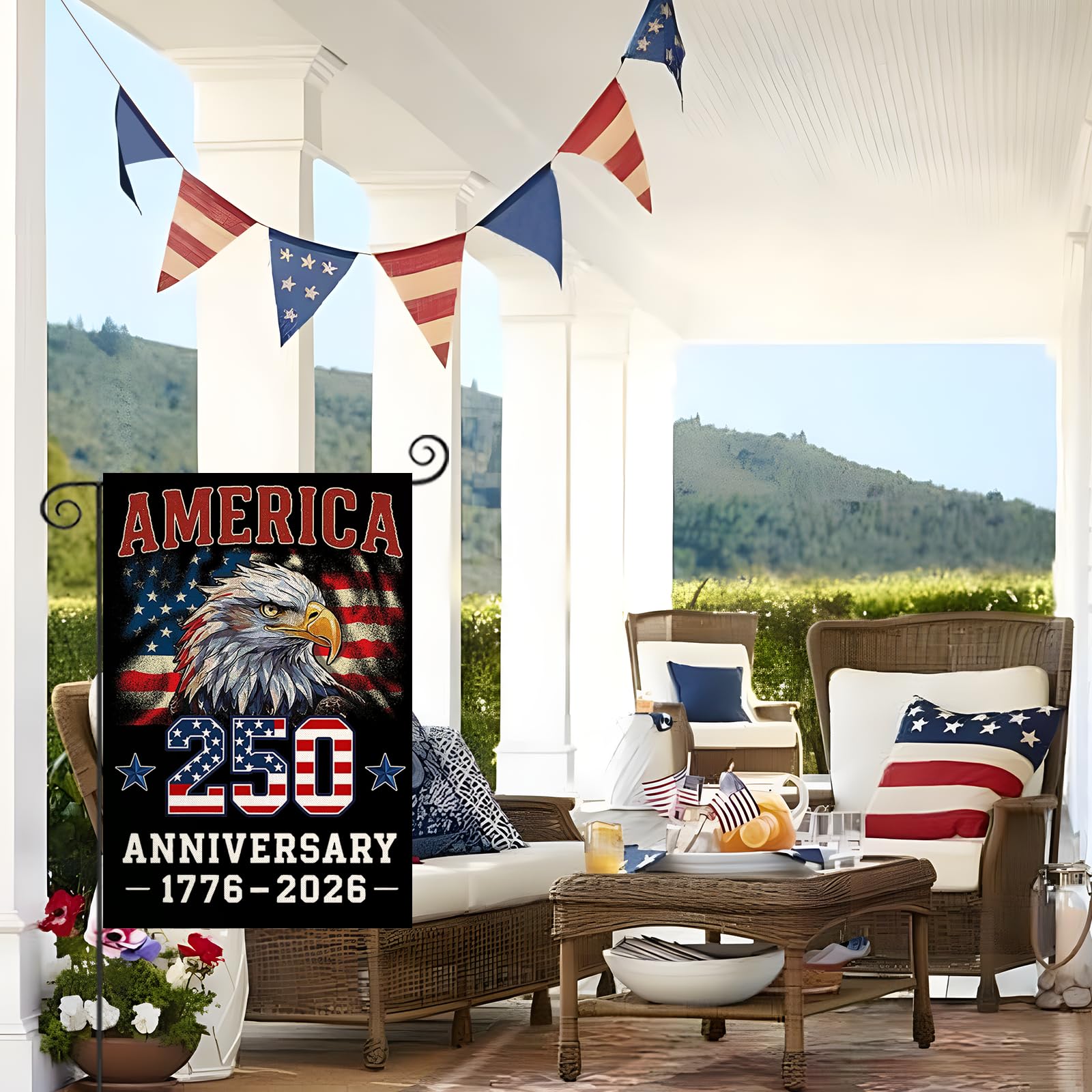 EKOREST double-sided Bald Eagle flag with vibrant colors