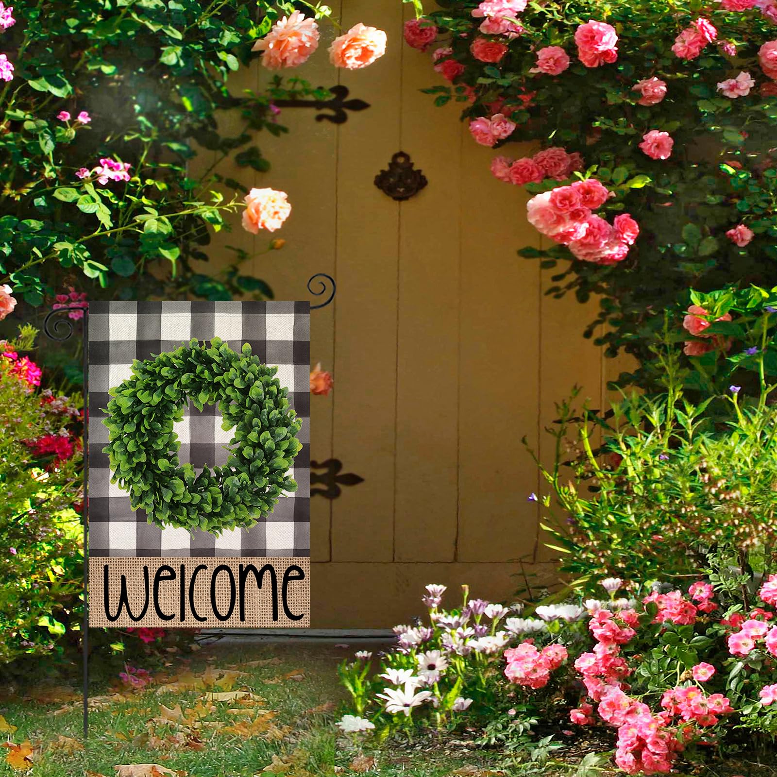 EKOREST double-sided garden flag 12x18 adds color to yard.