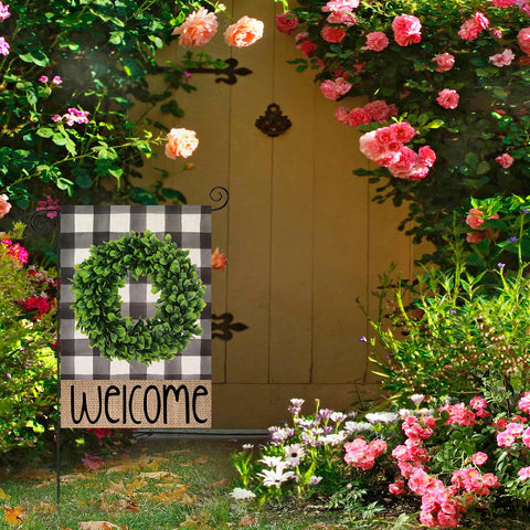 EKOREST double-sided garden flag 12x18 adds color to yard.