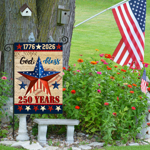 EKOREST double-sided patriotic flag with visibility from both sides for yards.