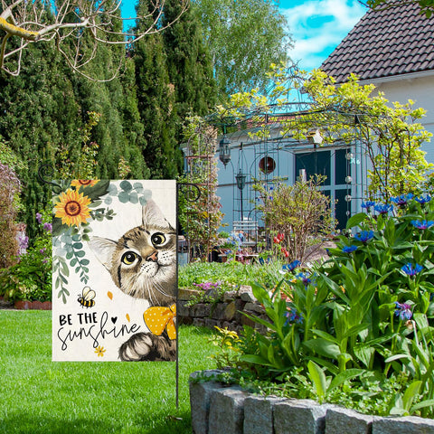 EKOREST double-sided flag showcases vibrant sunflower design for outdoor visibility.