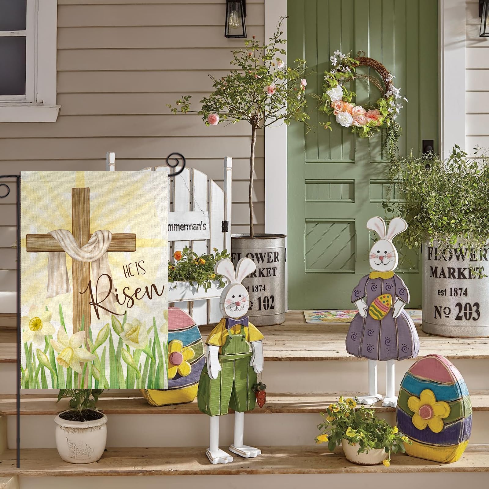 EKOREST Easter Cross Flag makes a thoughtful spring gift for homes