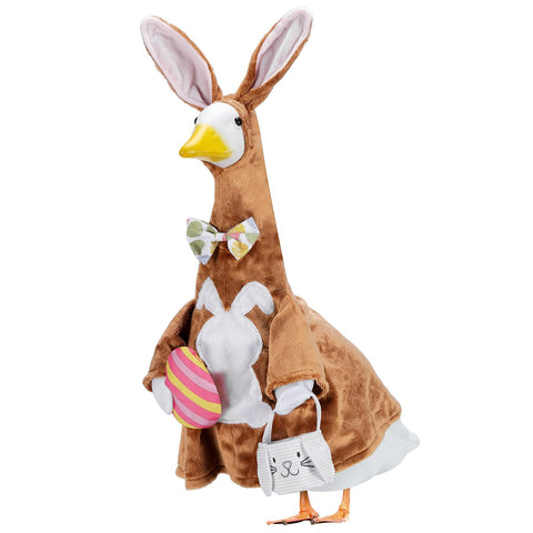 EKOREST Easter goose outfit on a 23-inch statue for a vibrant outdoor display