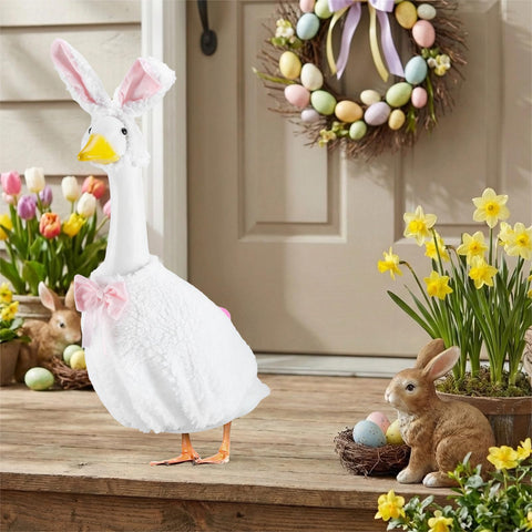 EKOREST Easter goose outfit colorful-design bright garden display