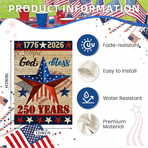 EKOREST farmhouse-style Americana banner enhancing yard decor with classic charm.