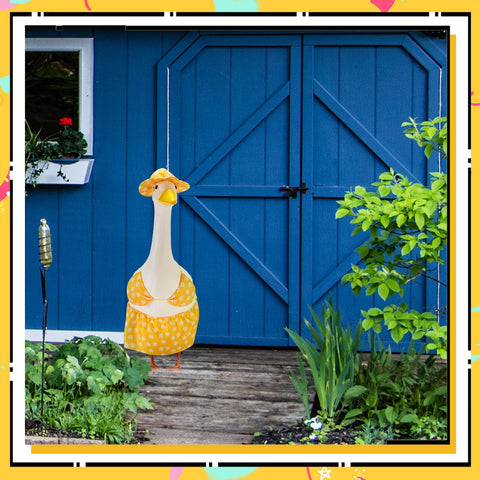 EKOREST goose costume fabric close-up highlights durable UV-resistant material