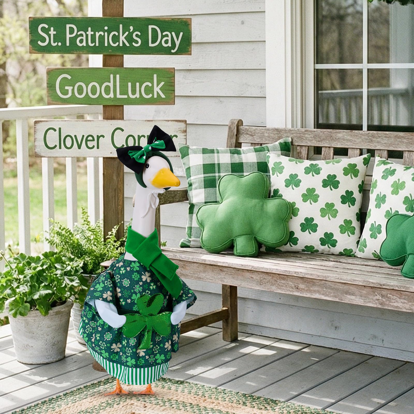 EKOREST goose scarf enhances the St Patrick's look outdoors
