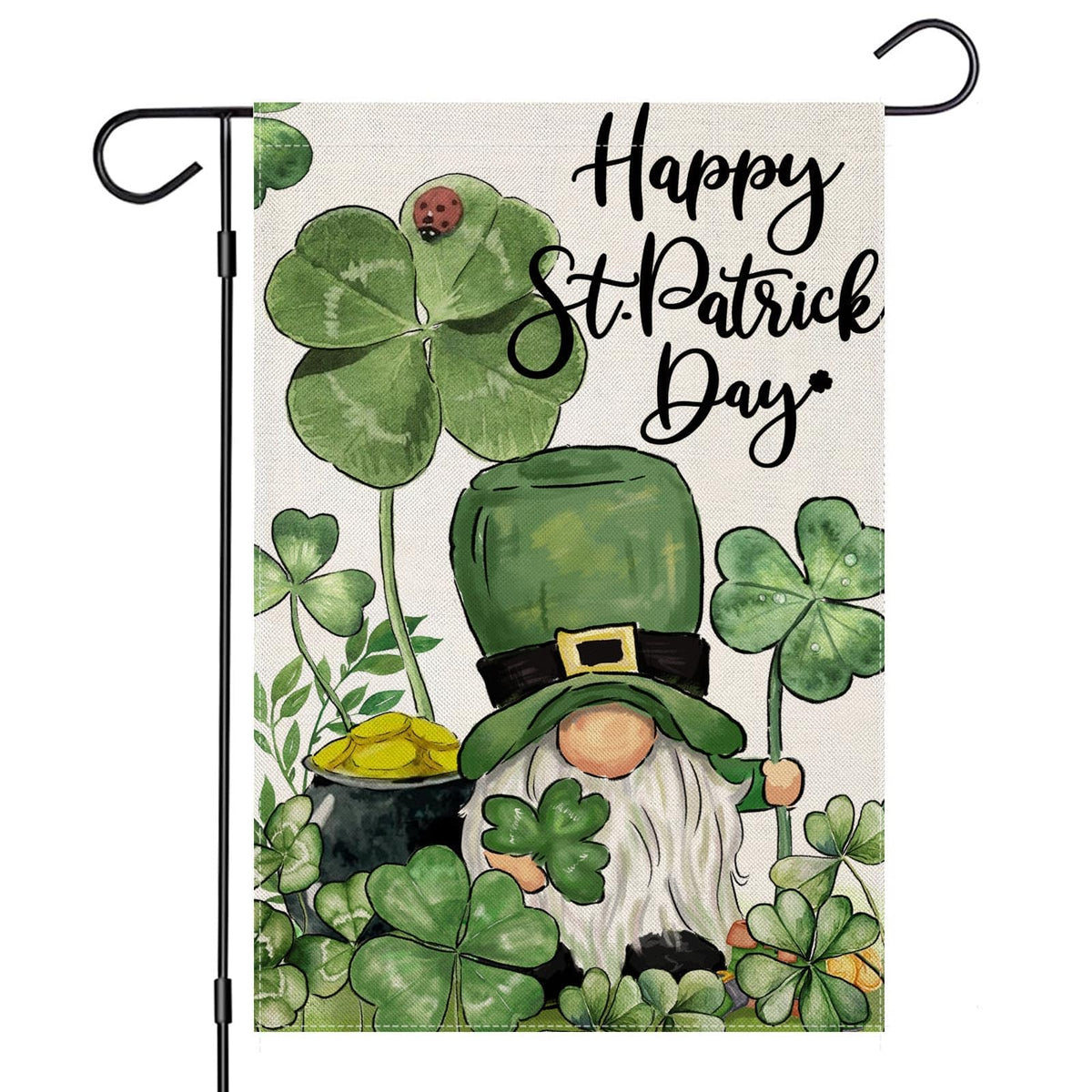 EKOREST Happy St Patrick's Day garden flag in vibrant colors for outdoor welcome.