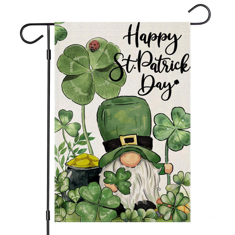 EKOREST Happy St Patrick's Day garden flag in vibrant colors for outdoor welcome.