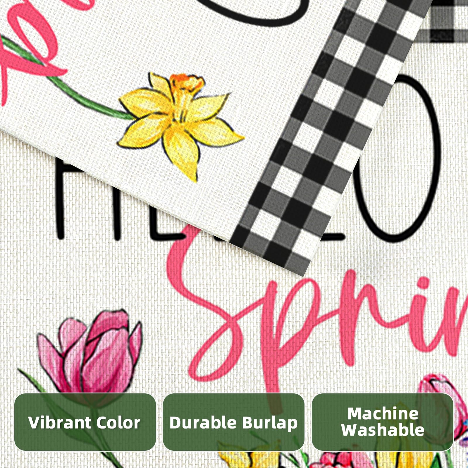 EKOREST Hello Spring flag weather-resistant exterior decoration for all-season use.