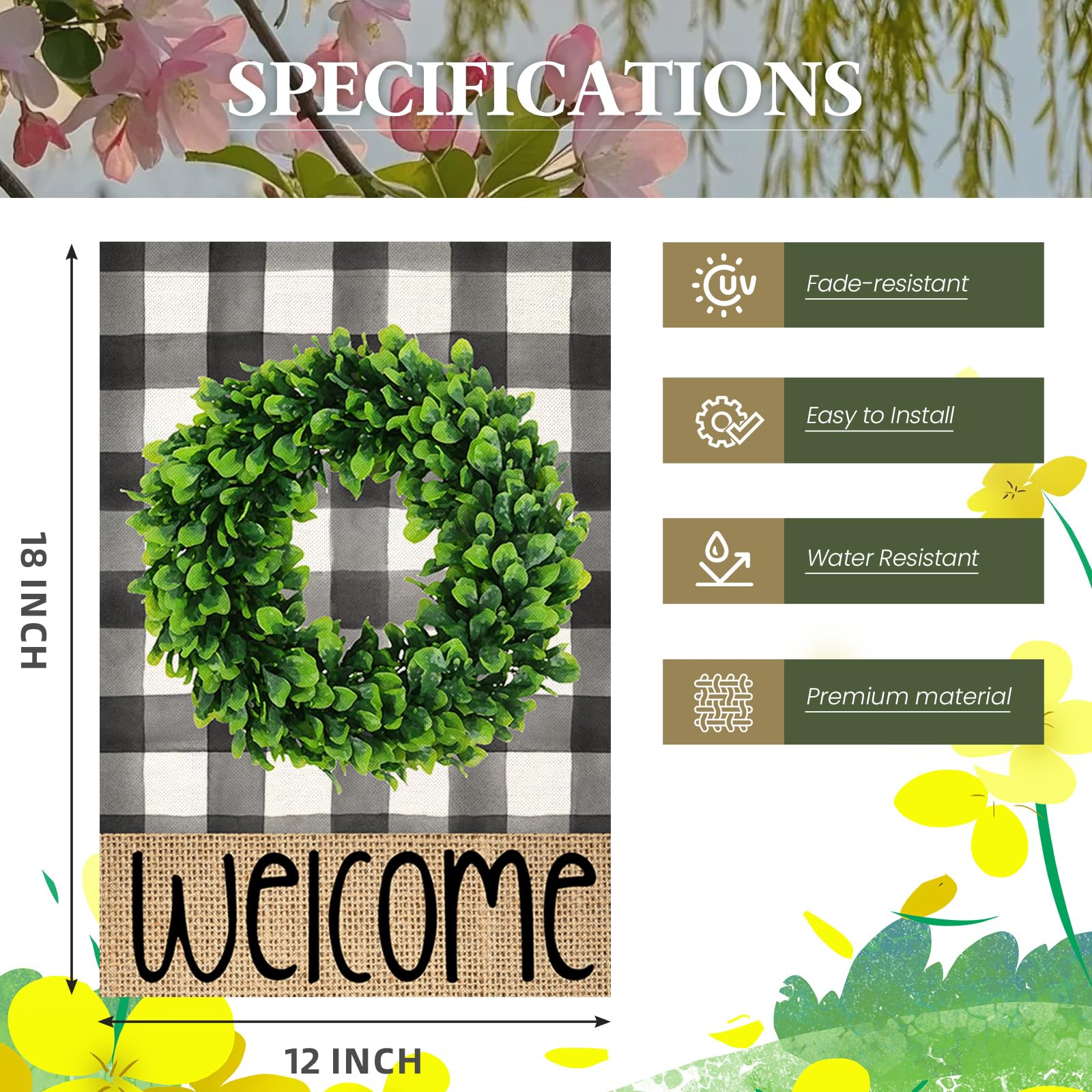 EKOREST hello summer decorative flag 12x18 cheerful outdoor accent.