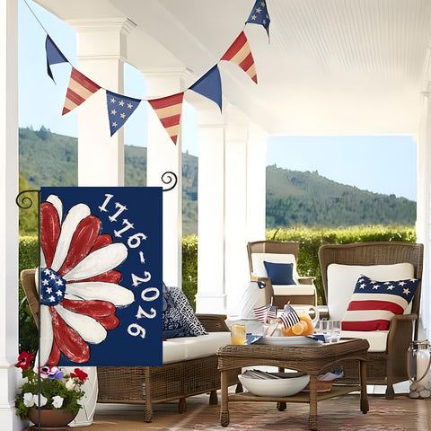EKOREST outdoor 12x18 burlap garden flag stands up to sun for long-lasting color.