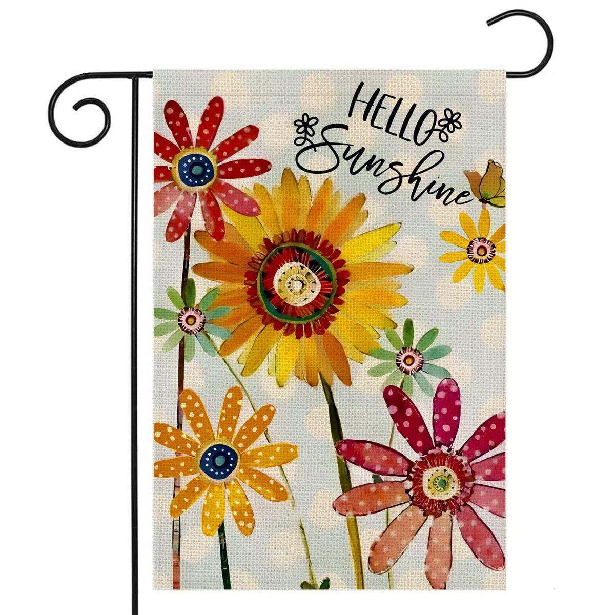 EKOREST Spring Flowers garden flag showcases sunflowers and daisies for welcoming guests outdoors.