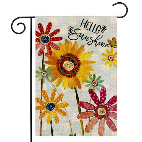 EKOREST Spring Flowers garden flag showcases sunflowers and daisies for welcoming guests outdoors.
