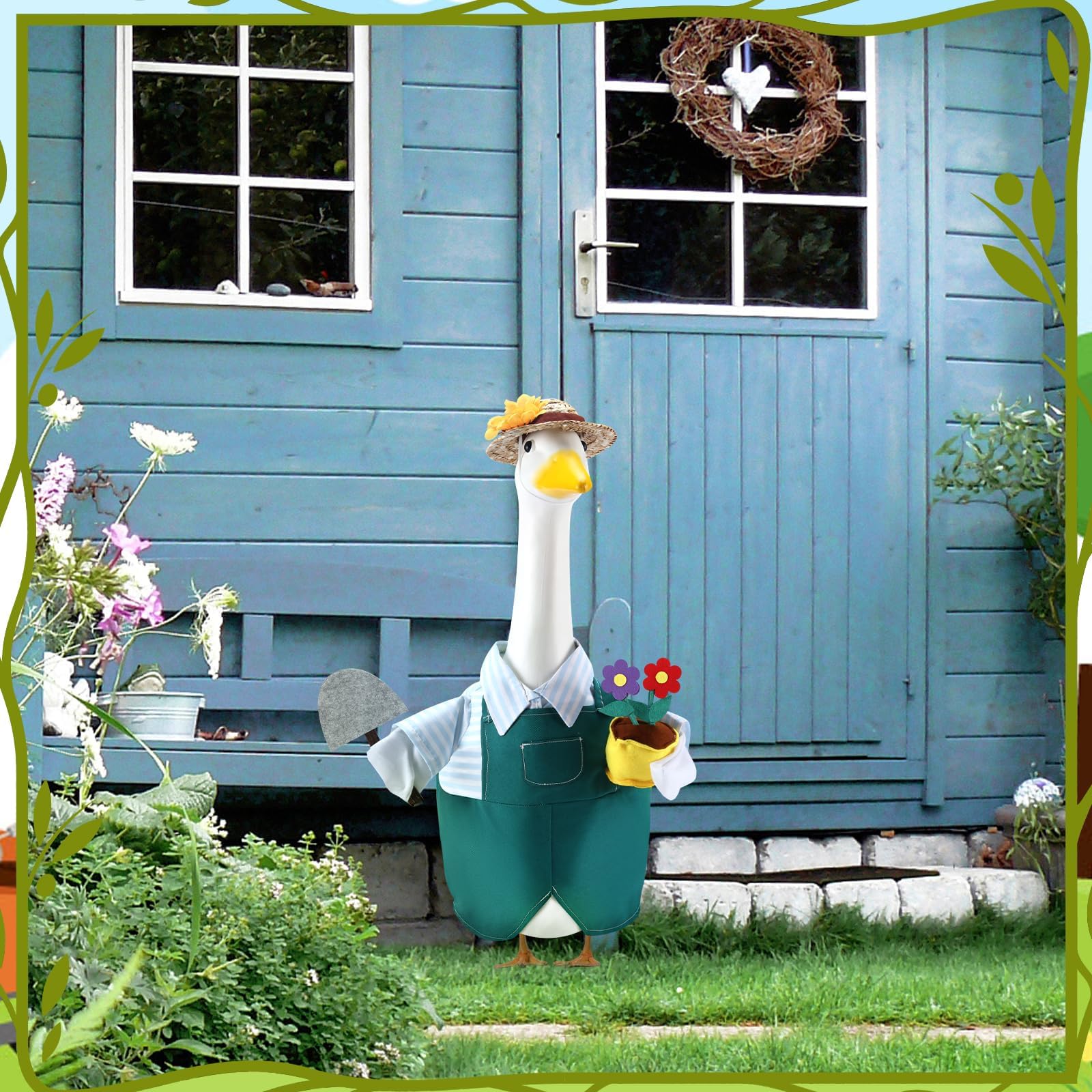 EKOREST spring gardener costume with flower pot adds vibrant seasonal charm.