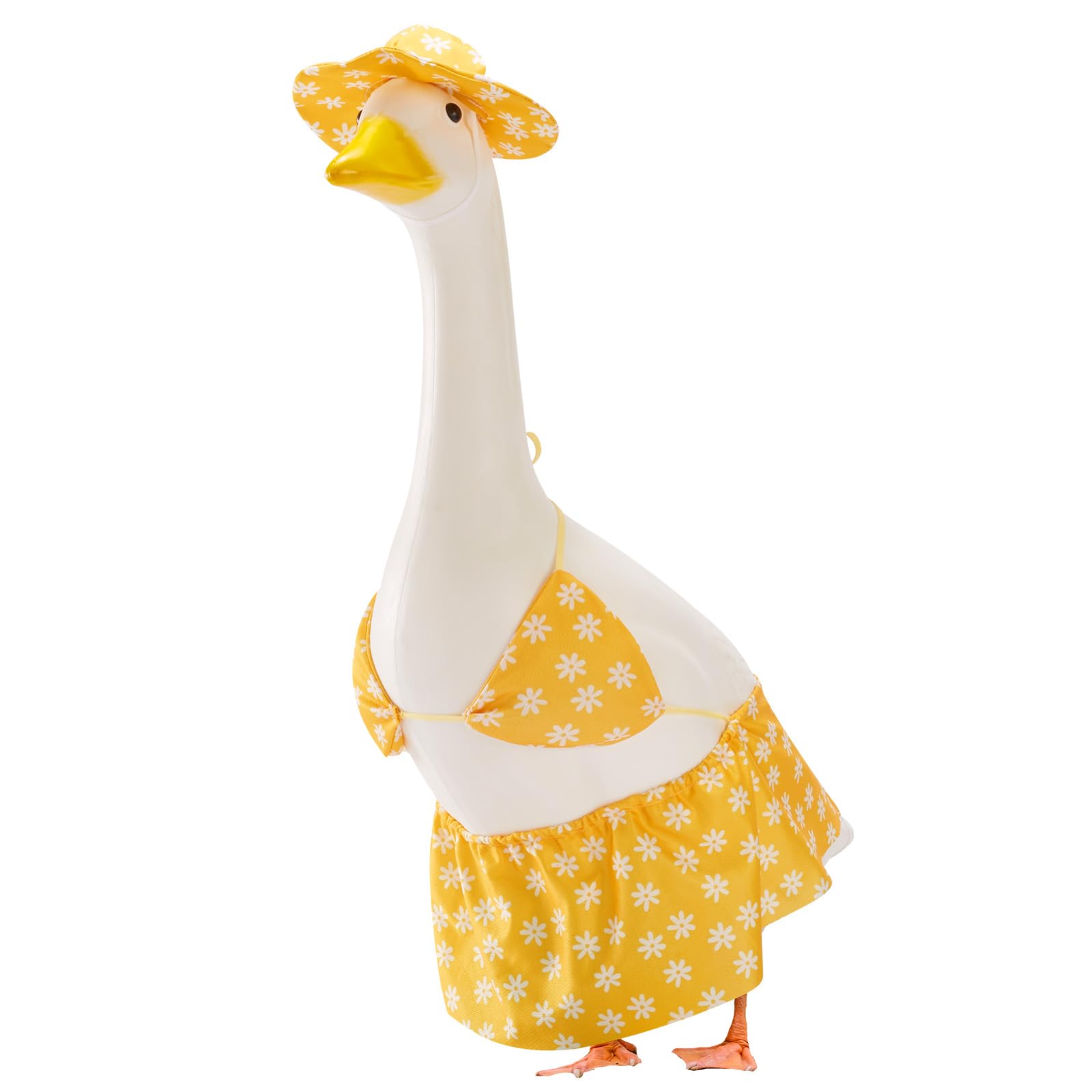 EKOREST spring porch goose outfit on a 23-inch statue adds playful curb appeal