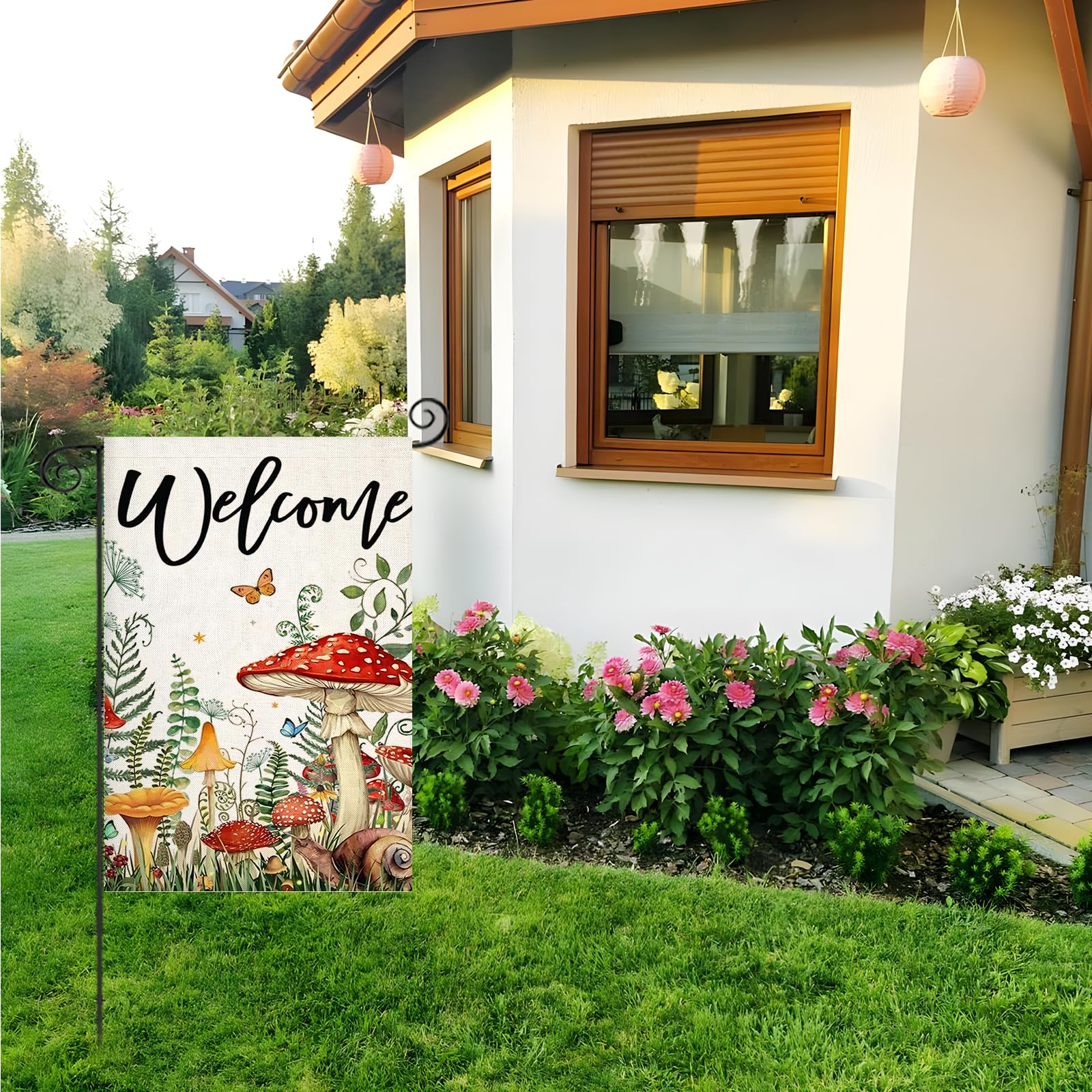 EKOREST spring yard decor flag, ideal for patios and lawns