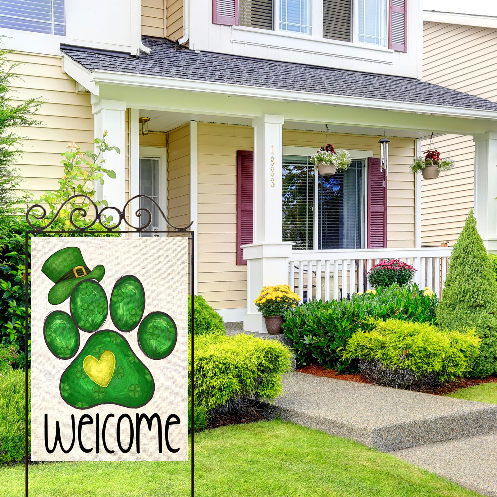 Large 28x40 outdoor flag designed for porch and yard celebrations.
