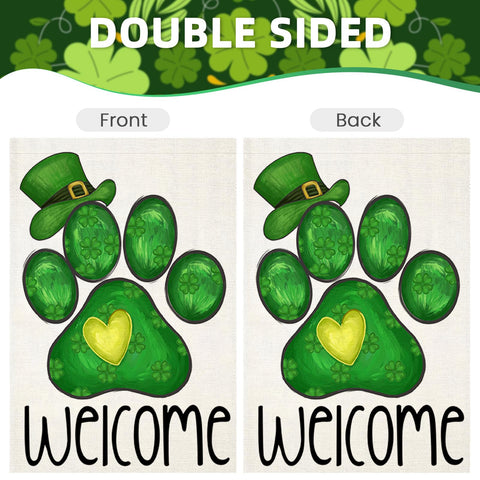 Festive farmhouse exterior accent for St Patrick's Day.