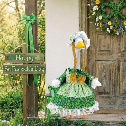 EKOREST St Patrick's Day goose clothing, easy wear and removal for seasonal decorating