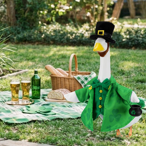 EKOREST easy-to-install goose outfit shown on statue for quick setup